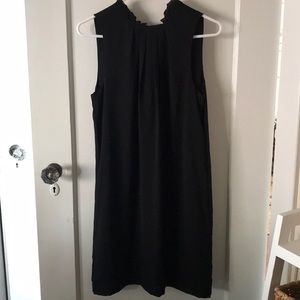 Black high neck sleeveless tunic dress